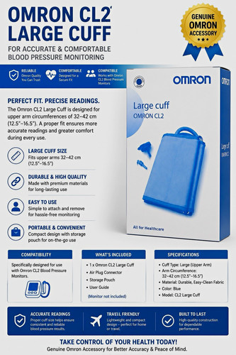 Omron cl2 large cuff - large, blood
